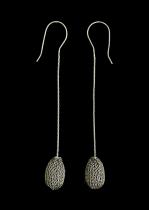 Oxidized Woven Oval Dangle Earrings