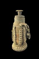Milk Storage Gourd with Leather, Cowries and Fiber - Oromo People, Ethiopia 1