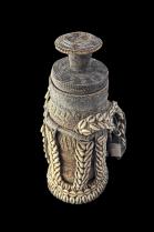 Milk Storage Gourd with Leather, Cowries and Fiber - Oromo People, Ethiopia 2