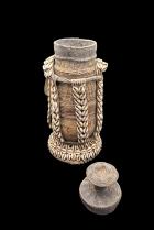 Milk Storage Gourd with Leather, Cowries and Fiber - Oromo People, Ethiopia 8