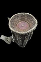 Milk Storage Gourd with Leather, Cowries and Fiber - Oromo People, Ethiopia 9