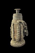 Milk Storage Gourd with Leather, Cowries and Fiber - Oromo People, Ethiopia 10