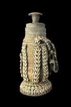 Milk Storage Gourd with Leather, Cowries and Fiber - Oromo People, Ethiopia 11