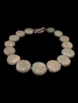 Unpolished Ancient Green Amazonite & Sterling Silver Beads (HM21) - Sold 1