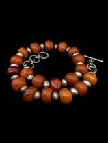 Tibetan Amber & Sterling Silver Necklace (HM39) - Sold 3