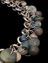 Ethnic Necklace with Green Jade, Blue Glass Trade Beads & Ancient Quartz - (HM37) - Sold 5