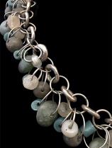 Ethnic Necklace with Green Jade, Blue Glass Trade Beads & Ancient Quartz - (HM37) - Sold 3