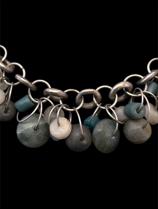 Ethnic Necklace with Green Jade, Blue Glass Trade Beads & Ancient Quartz - (HM37) - Sold 4