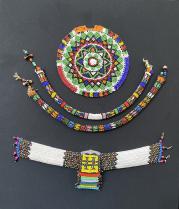 Mounted Assemblage of Traditional  Beaded Adornments and Love Letters - Zulu People, South Africa (1347) 14