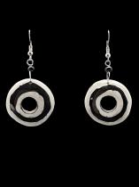 Circular Batik Bone Earrings - Kenya (only 1 Pair)