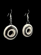 Circular Batik Bone Earrings - Kenya (only 1 Pair) 1