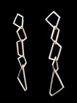 Oblique geometric sterling silver posted earrings 1