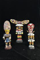 3 Colorful Figures in Ceremonial Dress - Angola