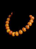 Tibetan Amber and Sterling Silver Necklace (HM75) 1