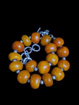 Tibetan Amber and Sterling Silver Necklace  4