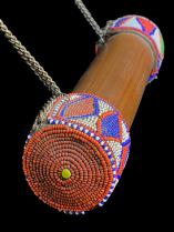 Beaded Bamboo Snuff Container - Maasai People, Kenya/Tanzania 3