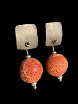 Sterling Silver earrings with Sponge Coral (HM66) 2