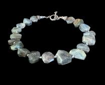 Faceted Labradorite Necklace with Hand Knotted Strands - CBD68