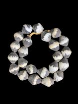 Recycled Glass Black and White Beads - Ghana 3