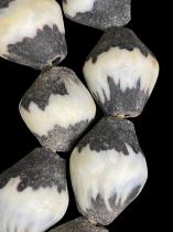 Recycled Glass Black and White Beads - Ghana 4