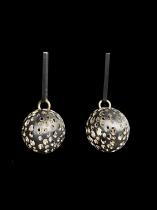 Posted Oxidized Sterling Silver Ball Earrings