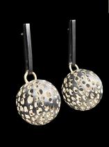 Posted Oxidized Sterling Silver Ball Earrings 2