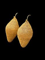 Woven Gold Plated Pod Earrings  2