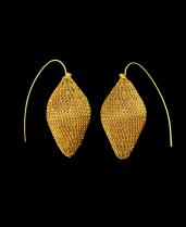 Woven Gold Plated Pod Earrings  3