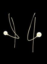 Oxidized Sterling Silver and Pearl Earrings 1