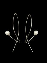 Oxidized Sterling Silver and Pearl Earrings 2