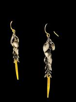 Oxidized Sterling Silver and Gold Vermeil Earrings 2