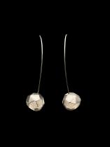 Faceted Circle Shaped Oxidized Sterling Earrings