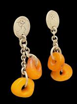 Posted Sterling Silver and Amber Earrings by Jewel 4