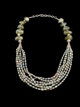 sterling Silver Faceted Labradorite and Pearls Multi Strand Necklace - CBD22 4