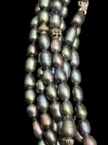 sterling Silver Faceted Labradorite and Pearls Multi Strand Necklace - CBD22 6