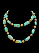 Turquoise and Faceted Tigers Eye Necklace - CBD73 1