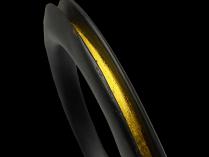 Ebony Wood Bangle with 18Karat Gold Leaf - Benin 4