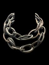 Double Link Ebony Wood Necklace - Benin 1