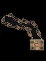 Turkoman Silver and Carnelian Necklace, Afghanistan - Sold 3