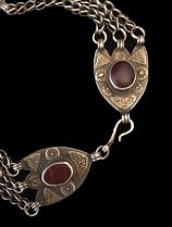 Turkoman Silver and Carnelian Necklace, Afghanistan - Sold 4