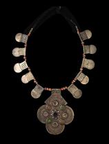 Tribal Silver & Coral Moroccan Necklace - Sold 1