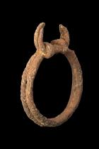 Twisted Iron Bangle with Horns - West Africa - Possibly Senufo People, Ivory Coast 4