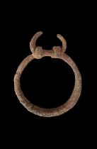 Twisted Iron Bangle with Horns - West Africa - Possibly Senufo People, Ivory Coast