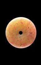 Bi Disc or Donut Chinese Chicken Blood Jade Pendant Bead