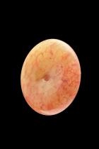 Bi Disc or Donut Chinese Chicken Blood Jade Pendant Bead 1
