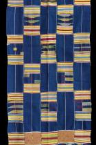 5 Kente Strips Stitched Together- Ashanti People, Ghana, West Africa 1