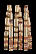 Set of 3 Old Kente Strips - Ashanti People, Ghana, West Africa