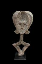 Wooden and Copper Alloy Reliquary Figure - Kota People, Gabon
