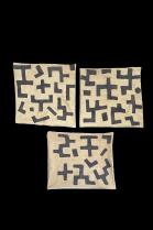 Set of 3 Raffia Appliqu� Pillows - Kuba People, D.R. Congo