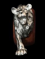 Lion Pewter and Eucalyptus Wood Napkin Holder - Sold out 1